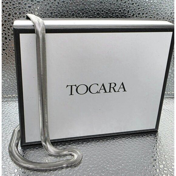 New Tocara Soft Herringbone Necklace Solange Silver Stainless Steel Slinky Chain - Picture 1 of 13